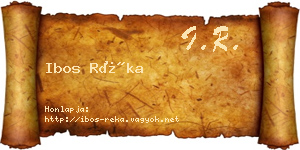 Ibos Réka névjegykártya